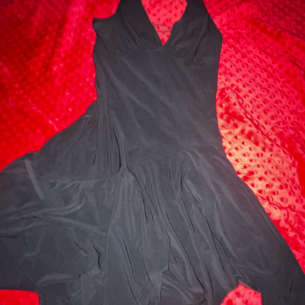 Elegant Asymmetrical Black Dress